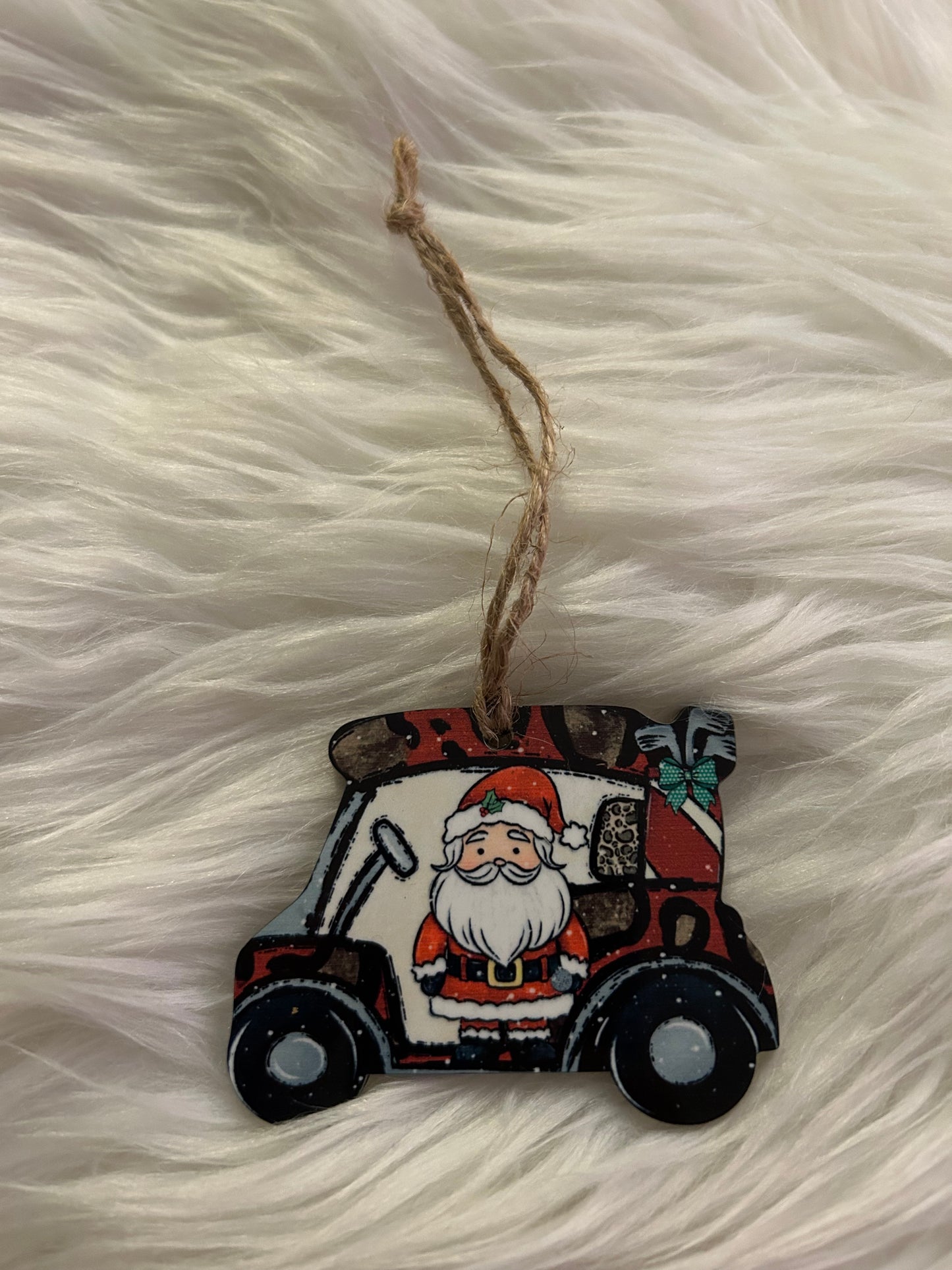 Santa (GC04) - Golf Cart Shape Ornament
