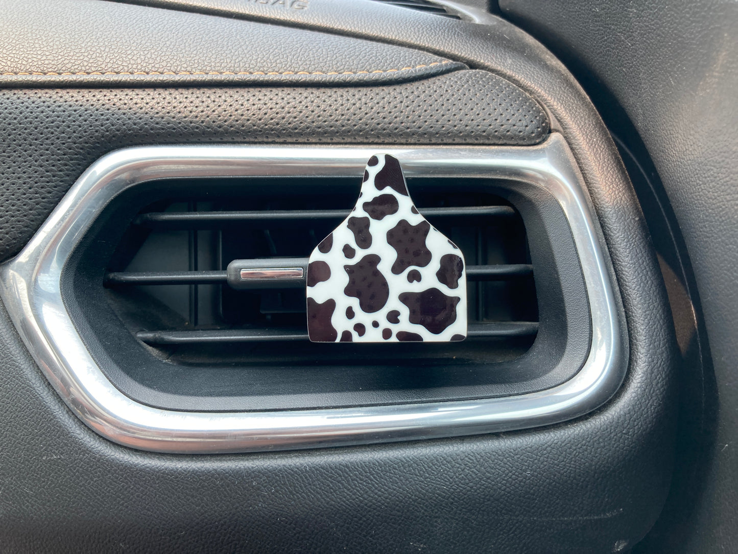 Cow Print (CT04) Cattle Tag 2" Vent Clip