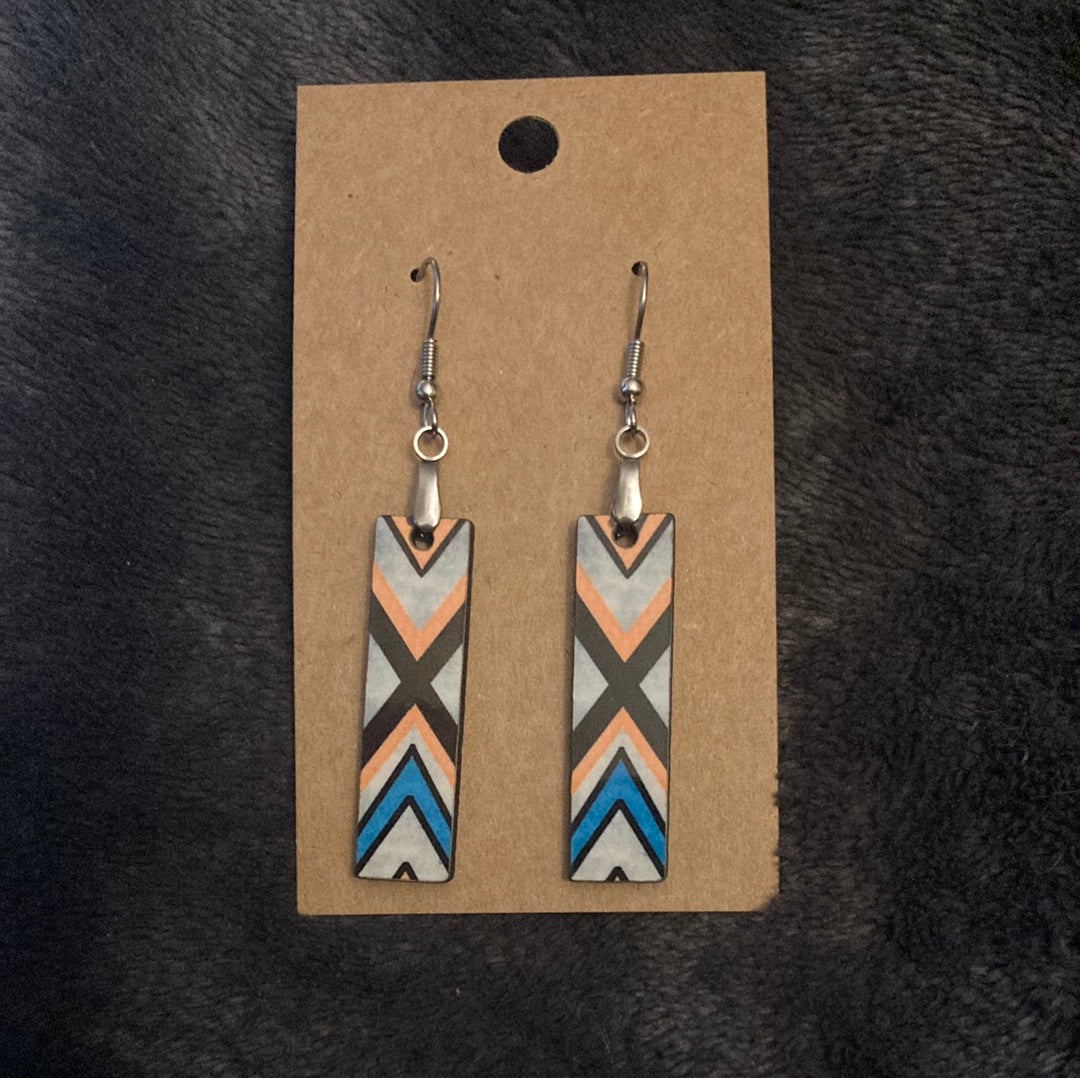 Western 3(BE59) - Bar Shape Earrings - 1.5"