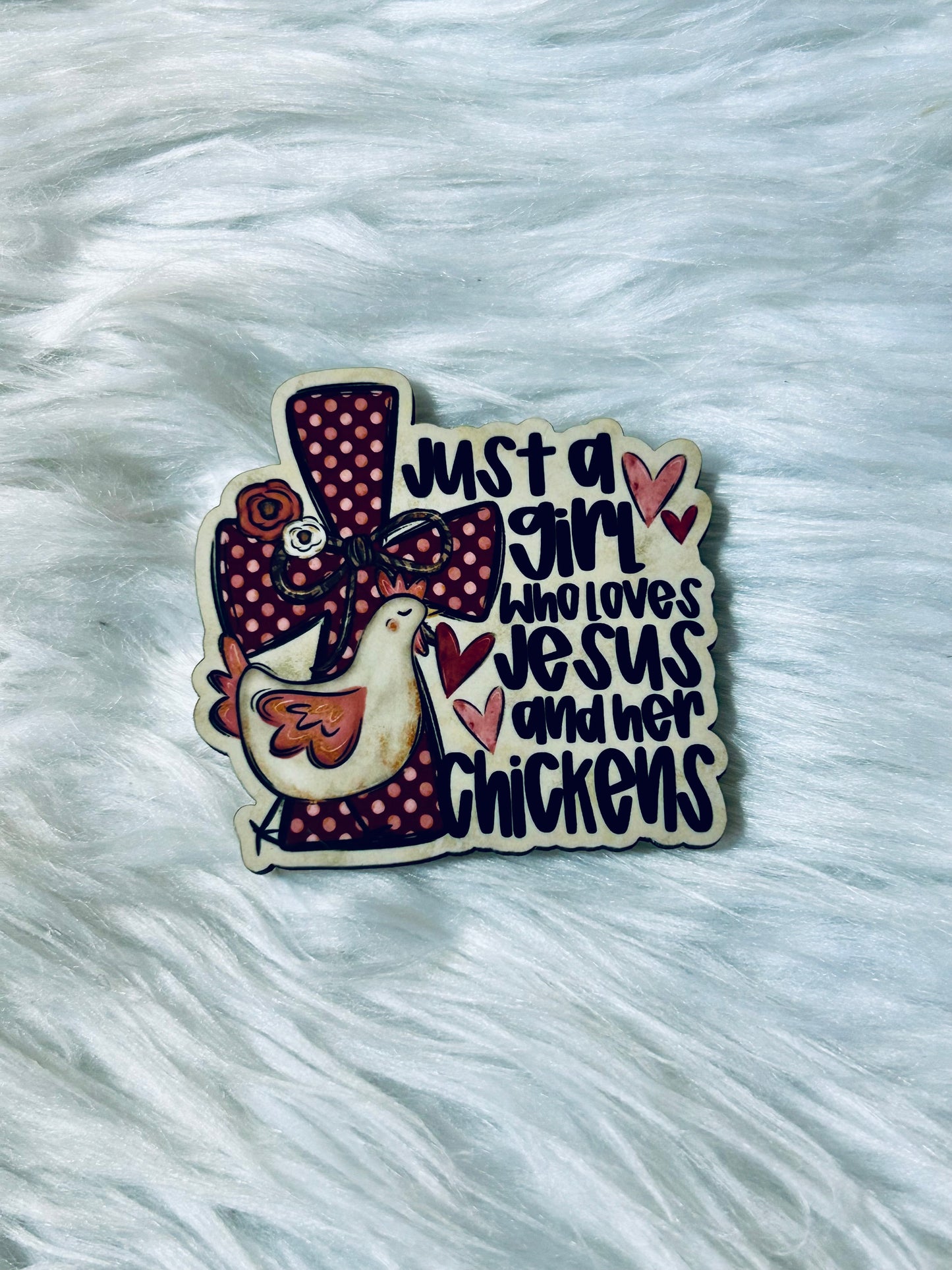 Jesus and Chickens Matte Magnet