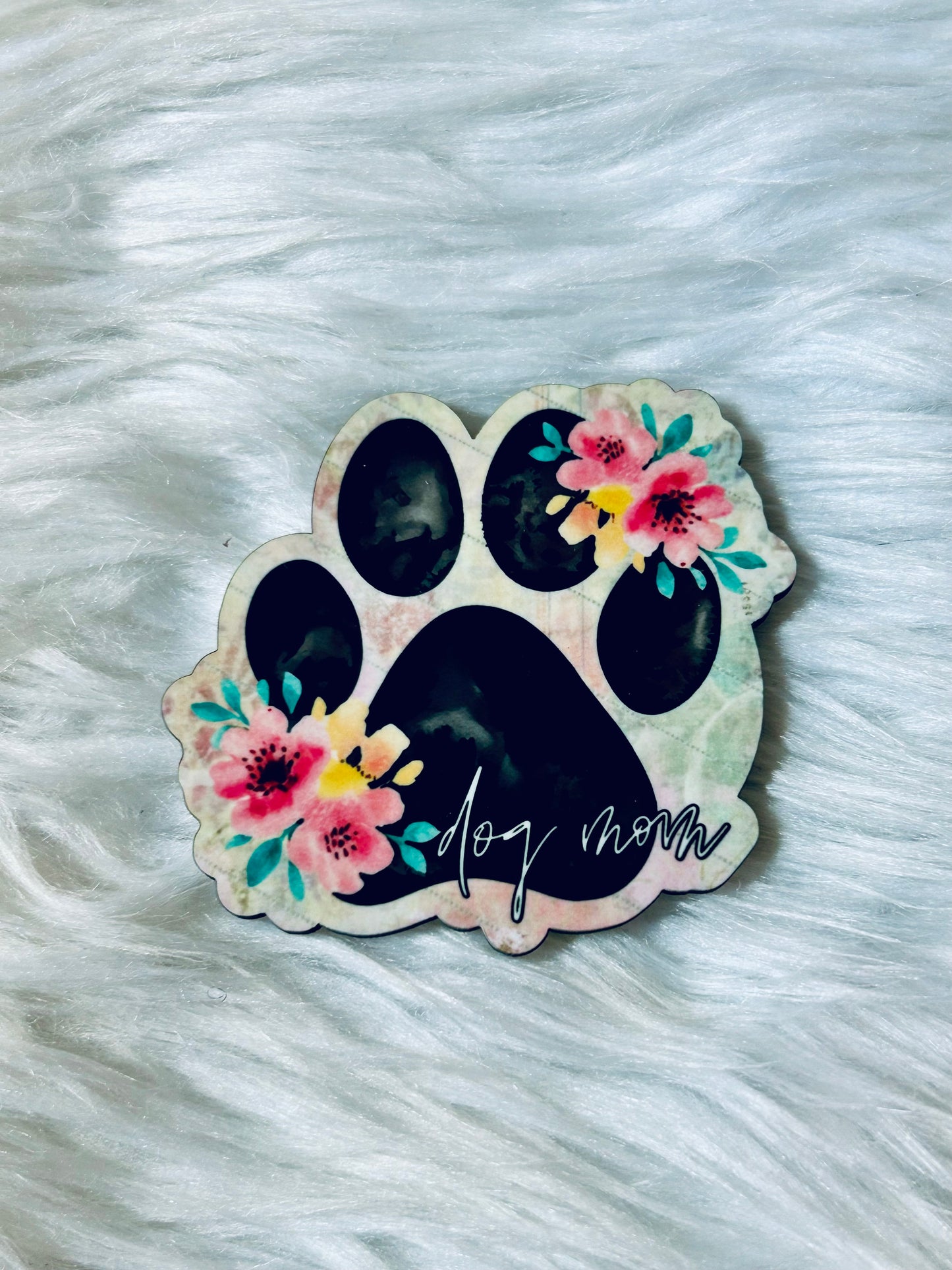 Floral Dog Mom Matte Magnet