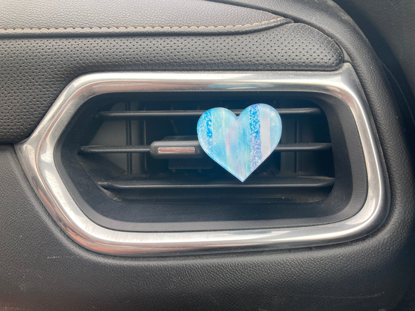 Purple Multi (HE08) Heart Acrylic 1.5" Vent Clip
