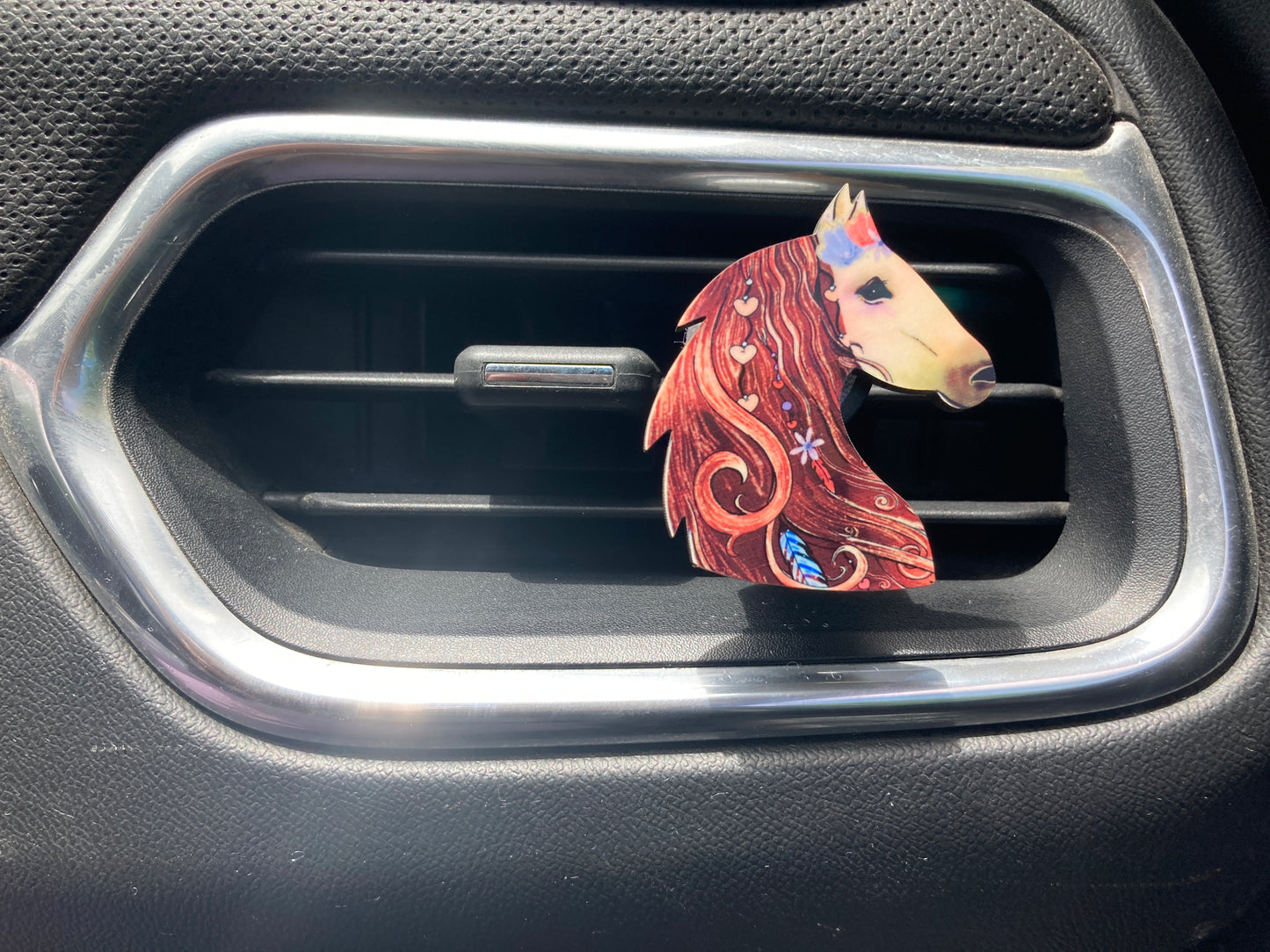 Brown with Pink and Purple (HH06) Horse 2" Vent Clip