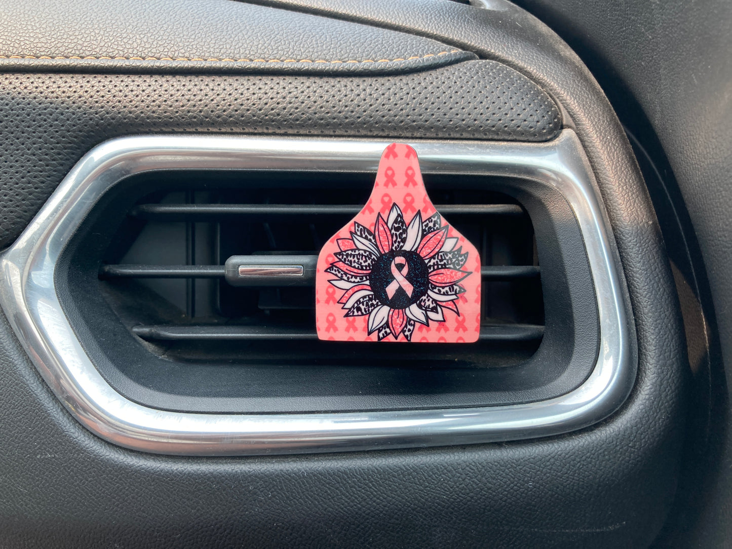 Breast Cancer Ribbon (CT02) Cattle Tag 2" Vent Clip