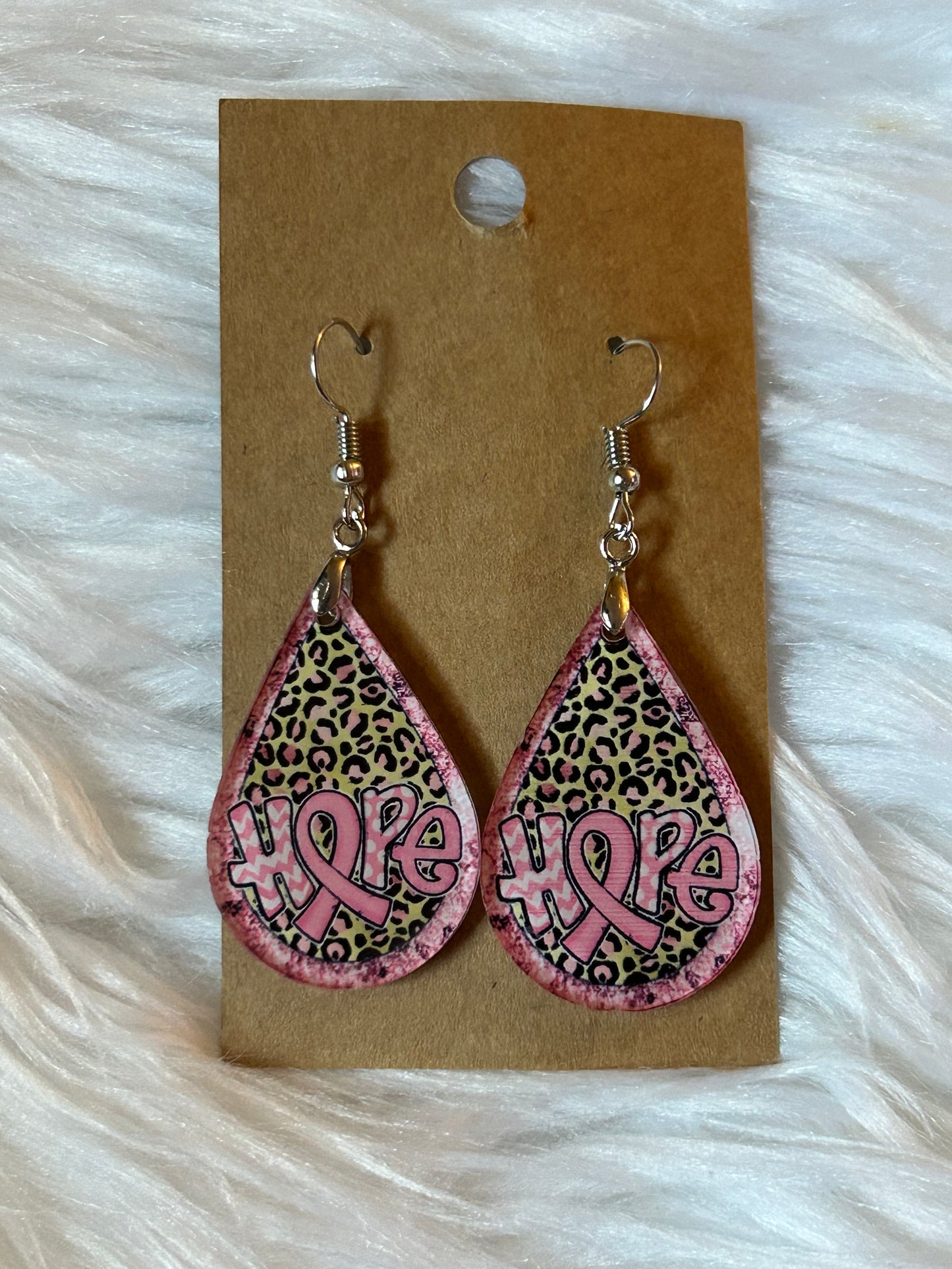Hope (TD41) Tear Drop Acrylic Earrings