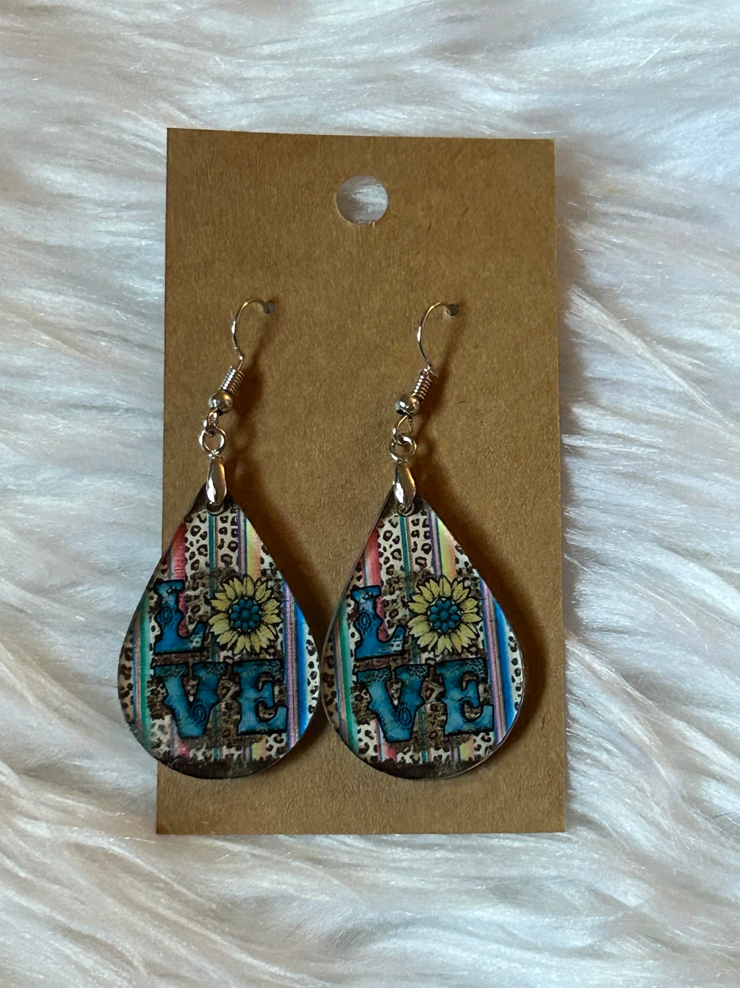 Love Sunflower (TD67) Tear Drop Acrylic Earrings