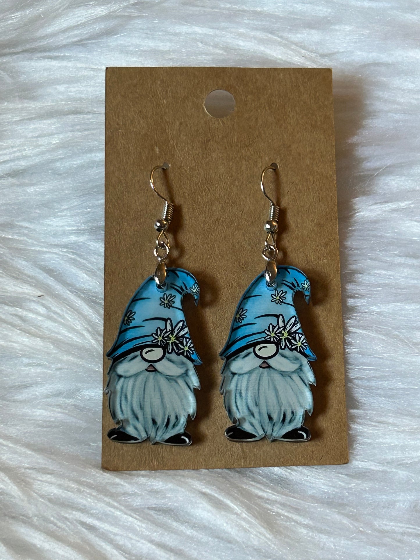 Blue Daisy (GN17) - Gnome Acrylic Earrings