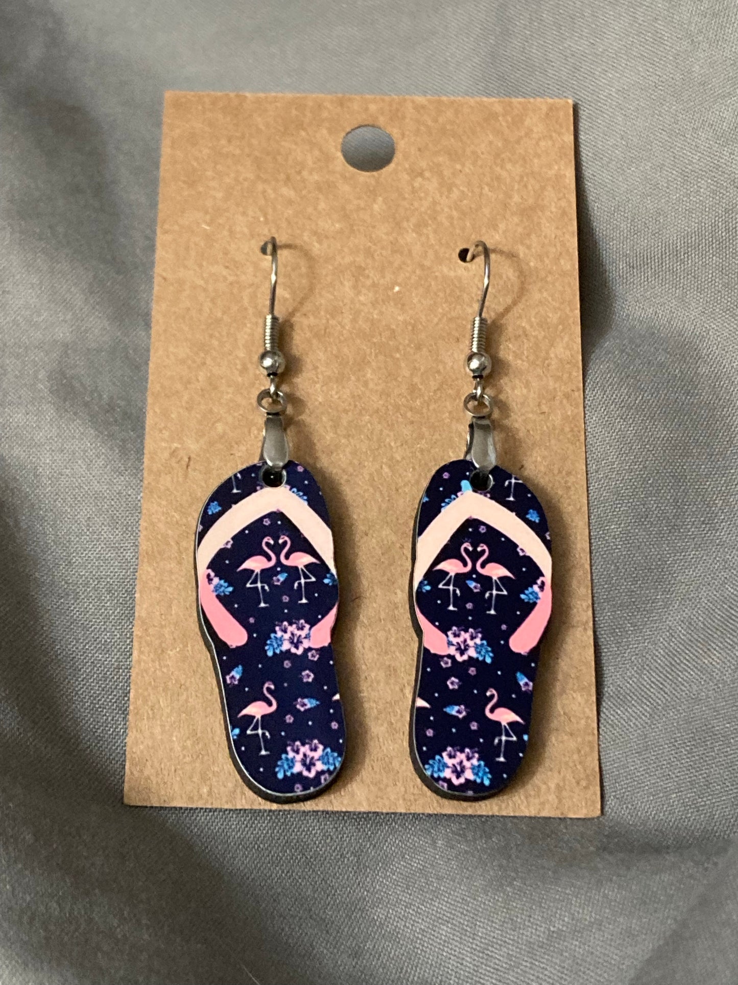 Flamingo (FF30A, FF30B) - Flip Flop Earrings 1.5"