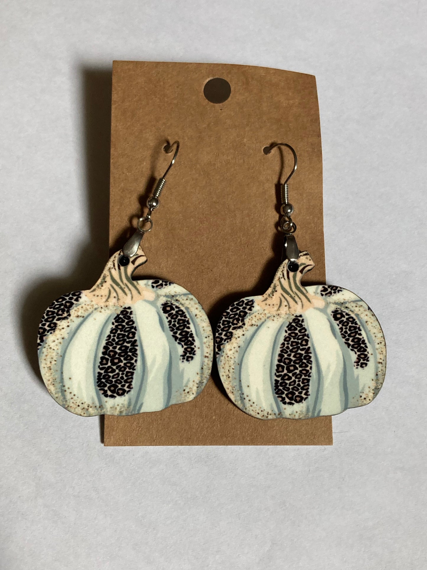 White Pumpkin (PU08) - Pumpkin Earrings 1.5"