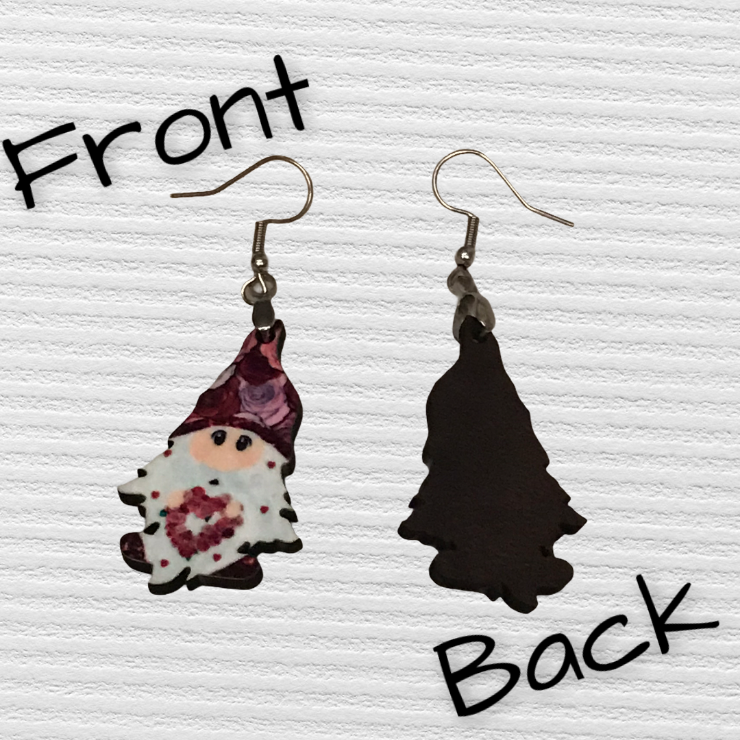 Rose Hat (G20) Gnome 1.5" Earrings