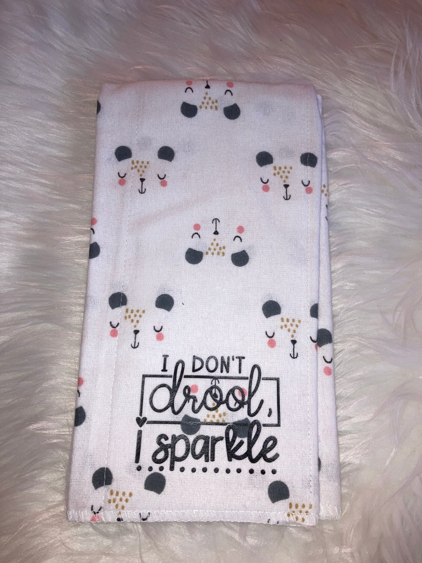 I don’t drool I sparkle burp rag cloth