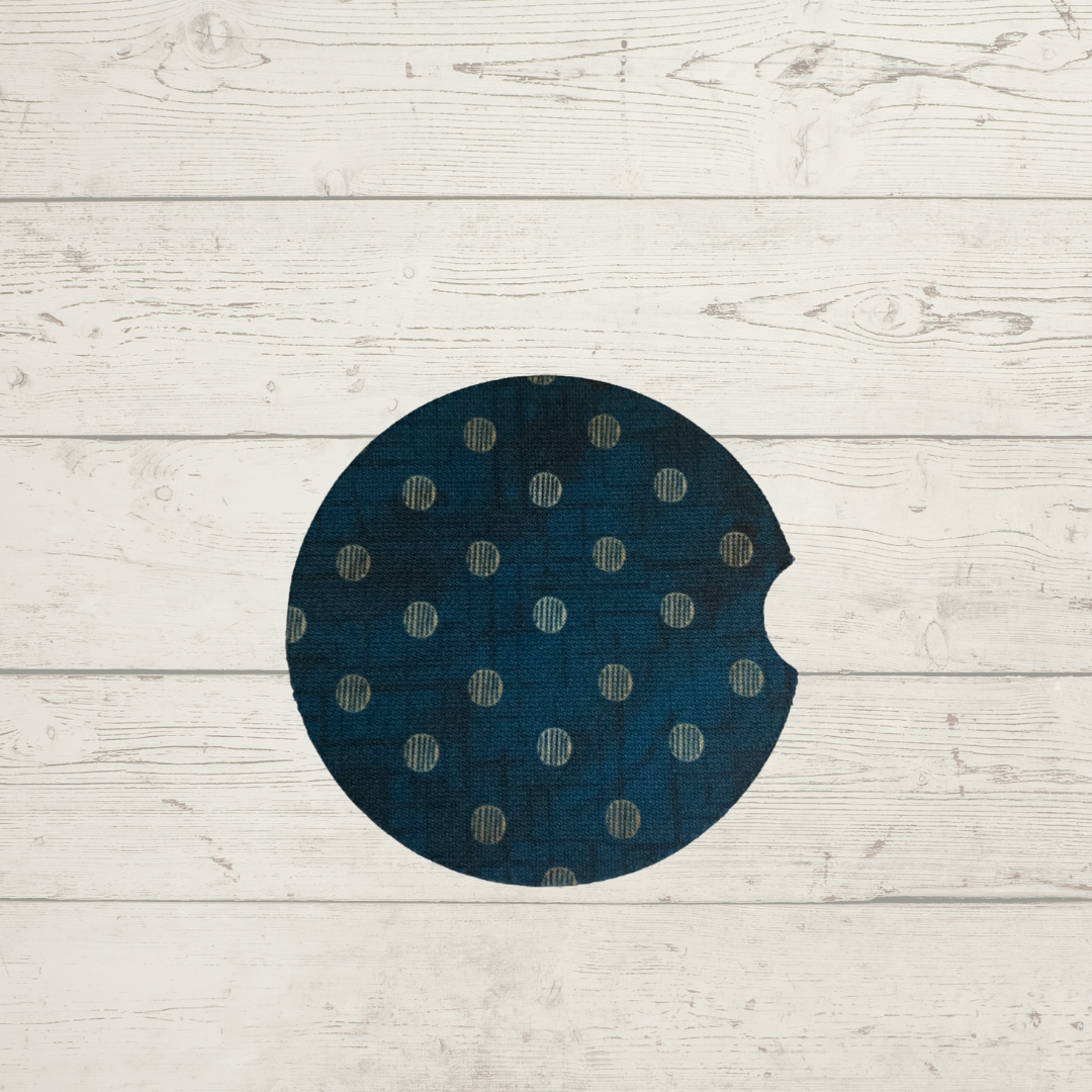 Car Coaster - Dark Teal with Gold Dots - CC33