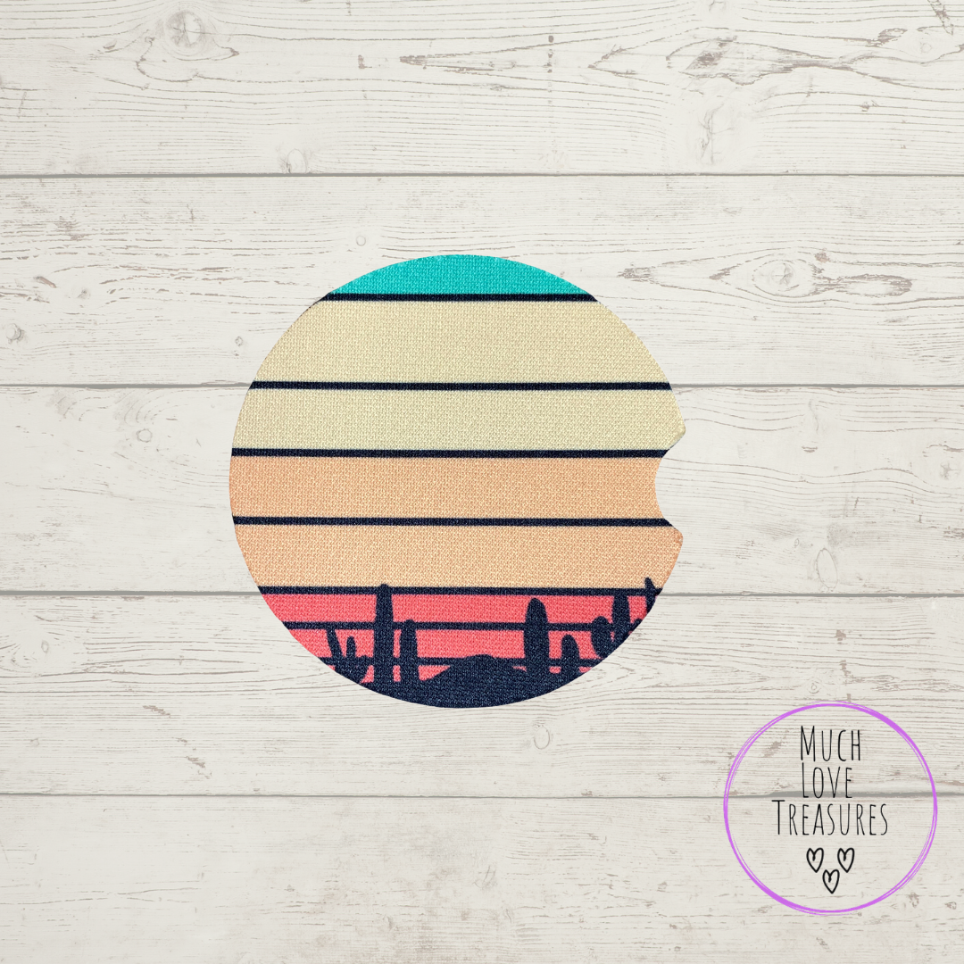 Car Coaster - Multicolor with Cactus Horizon - R25