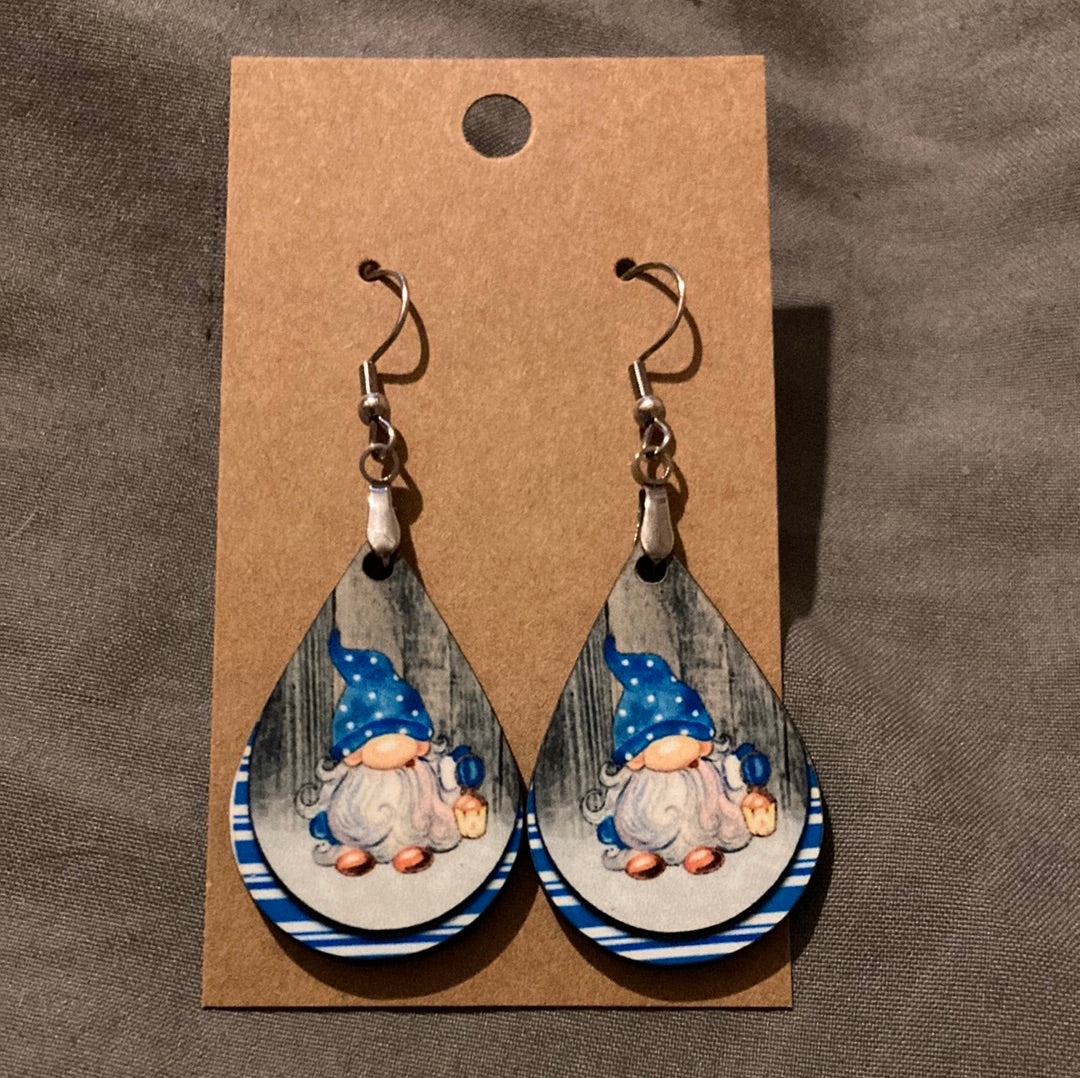 Blue Gnome 2 Tier Look - Tear Drop Earrings