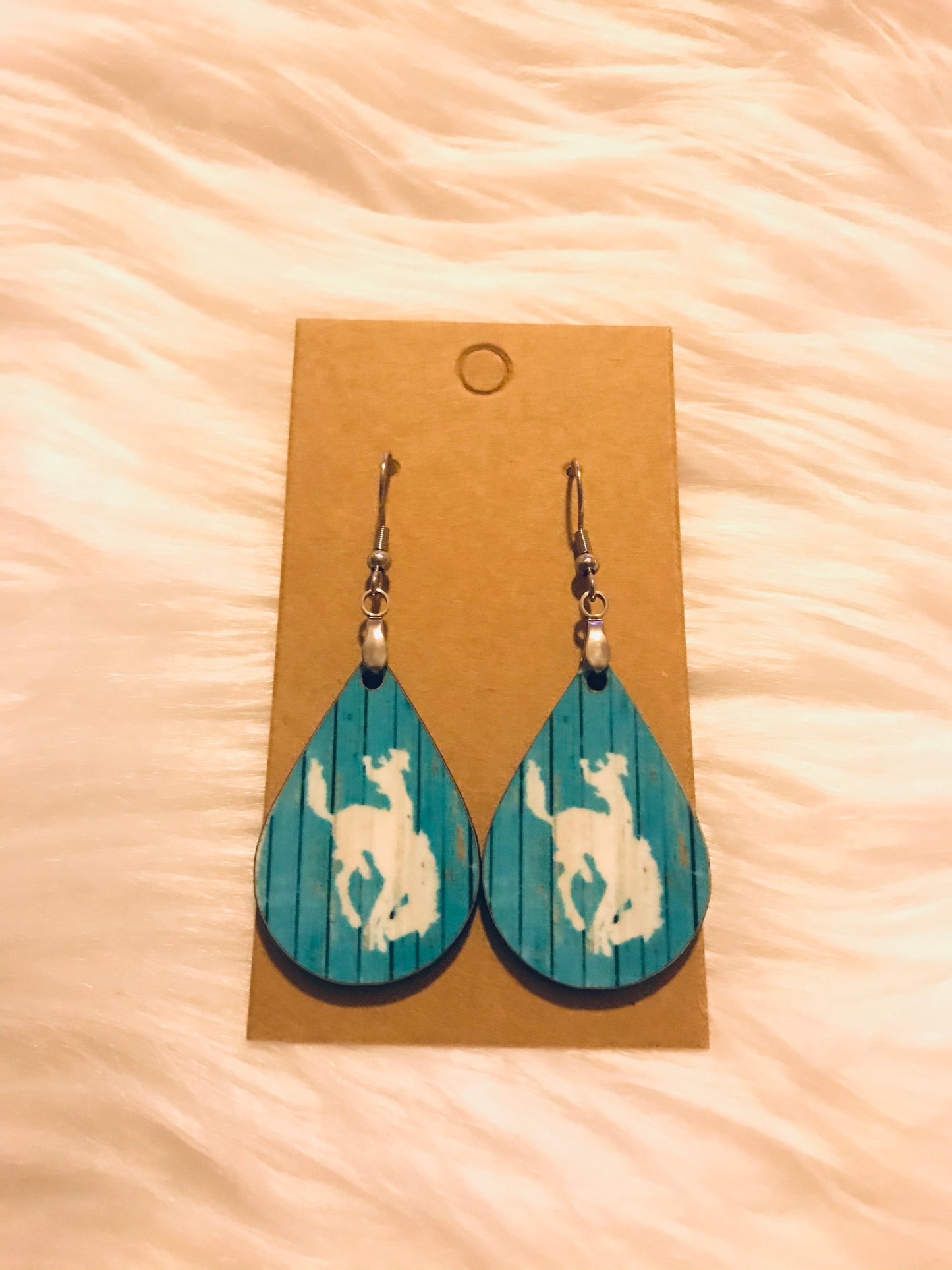 Bucking Bronco (TD29) Tear Drop Earrings