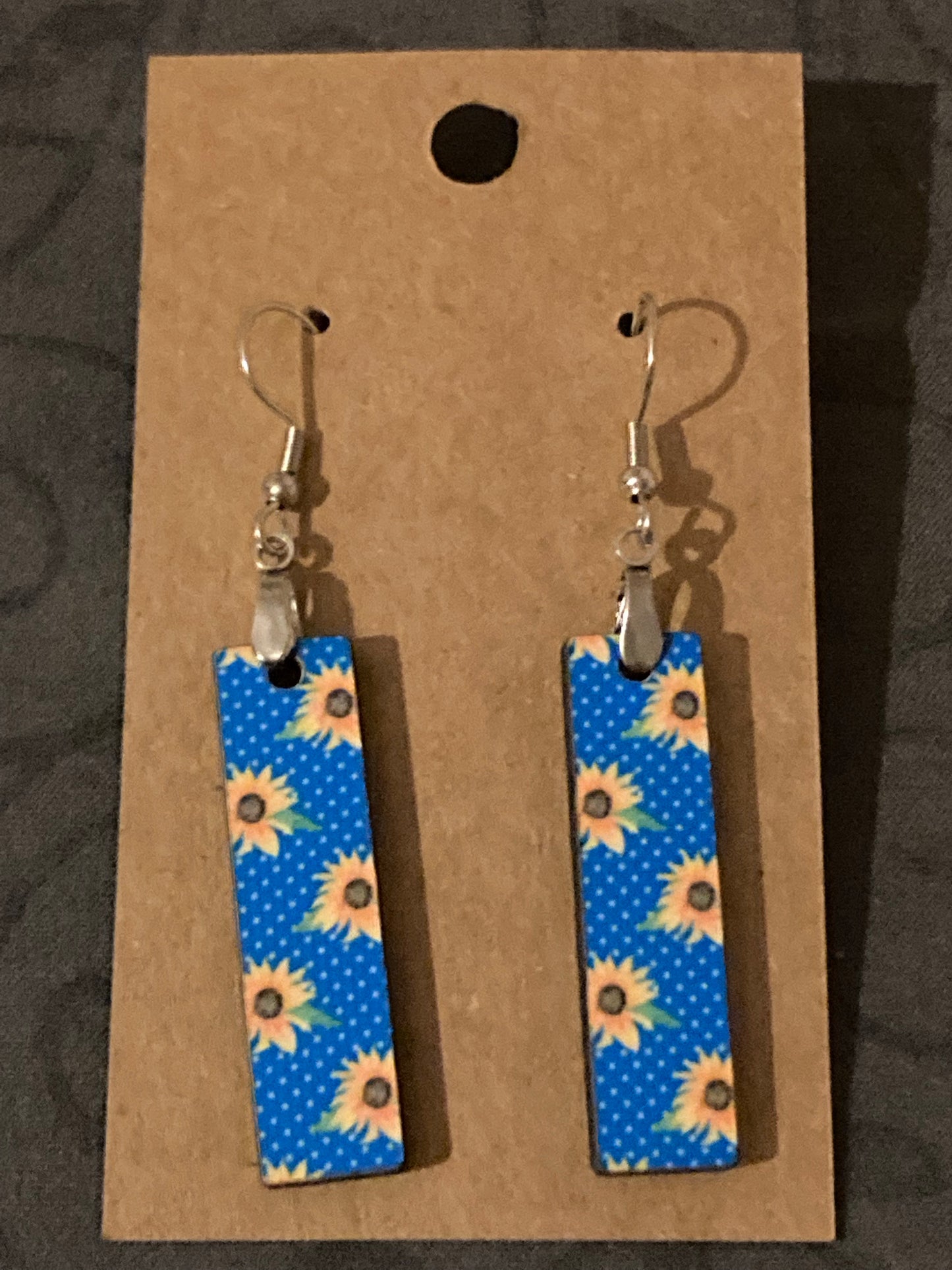 Sunflower 5 (BE34) - Bar Shape Earrings - 1.5"