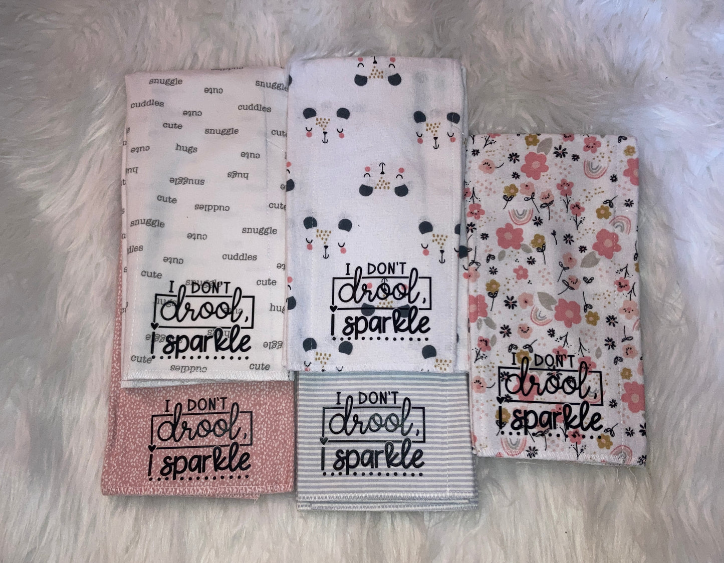 I don’t drool I sparkle burp rag cloth