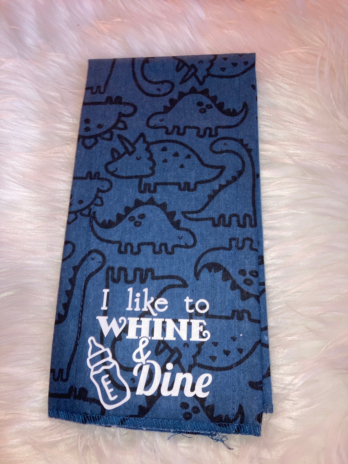 I Like to Whine & Dine Burp Rag Cloth
