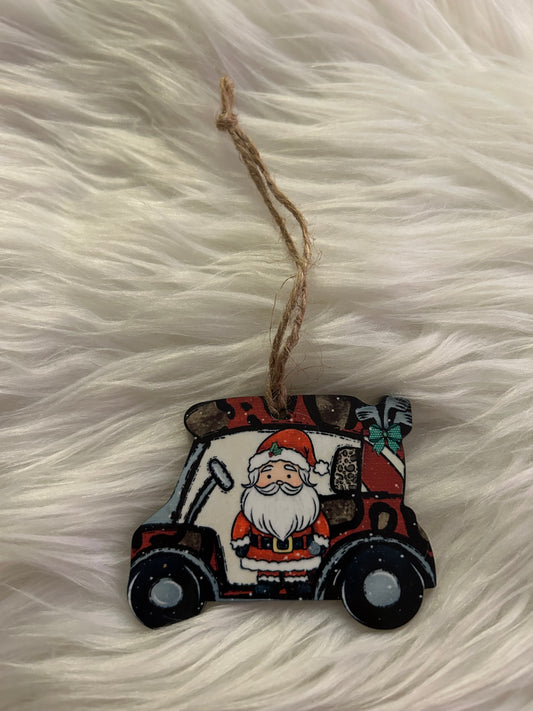 Santa (GC04) - Golf Cart Shape Ornament