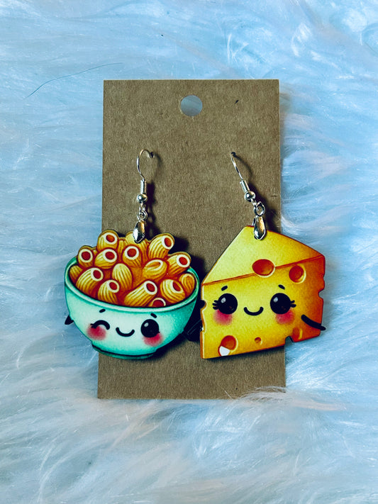 Cheese To My Mac Matte Earrings 1.5"