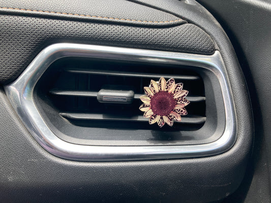 Print (SF05) Sunflower Acrylic 1.5" Vent Clip