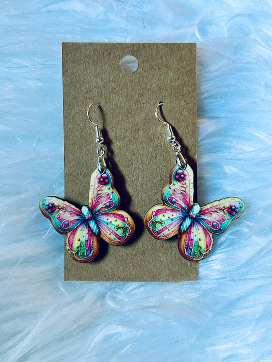 Butterfly Cookie Earrings 1.5"