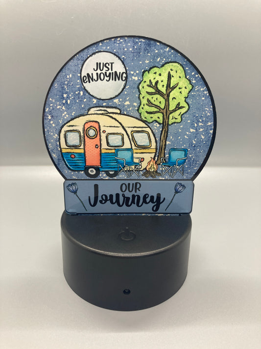 Just Enjoying our Journey Camper (RL12) - Round Shape Light