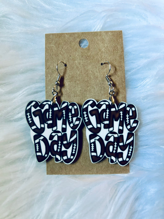 Game Day Football Earrings 1.5"