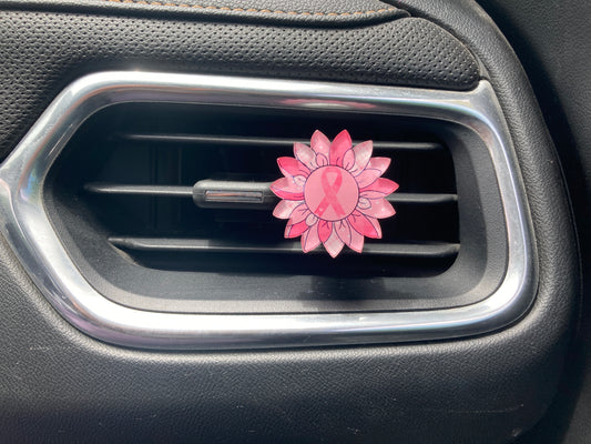 Breast Cancer (SF03) Sunflower Acrylic 1.5" Vent Clip