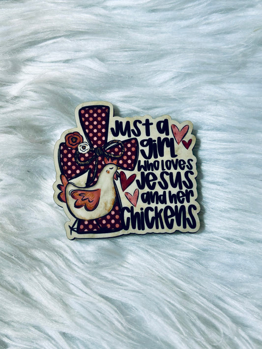 Jesus and Chickens Matte Magnet