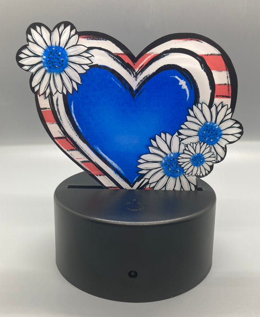 Patriotic (FHL04) - Flower Heart Shape Light