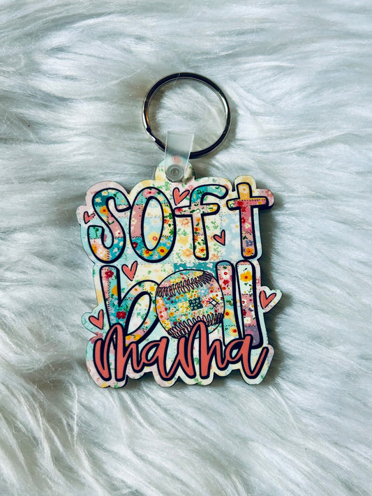 Softball Mama Keychain
