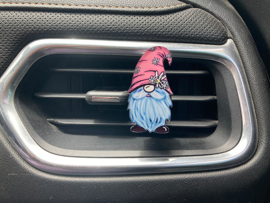 Pink Daisy (GN19) Gnome Acrylic 2" Vent Clip