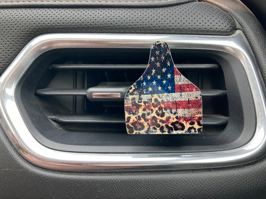 Flag Print (CT23) Cattle Tag 2" Vent Clip