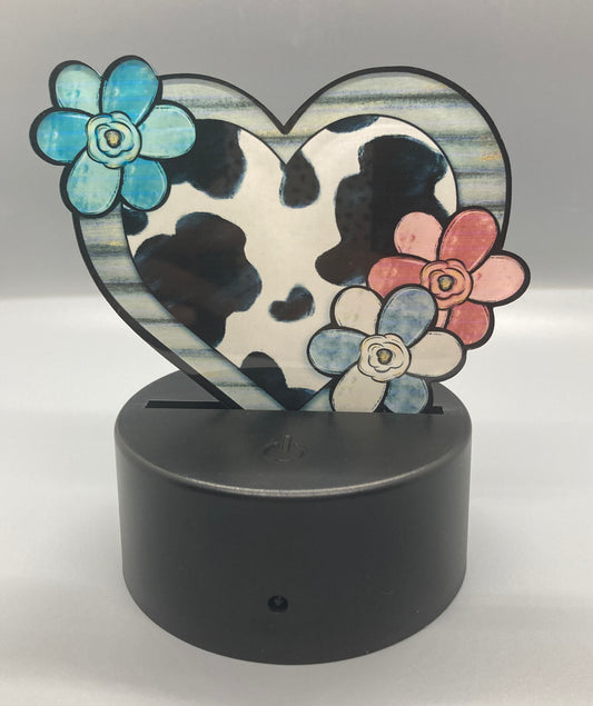 Cow Print (FHL01) - Flower Heart Shape Light