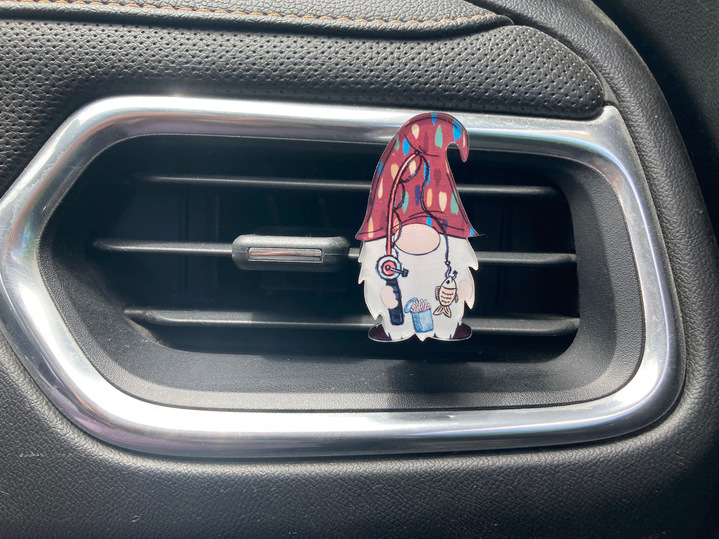 Fishing (GN48) Gnome Acrylic 2" Vent Clip