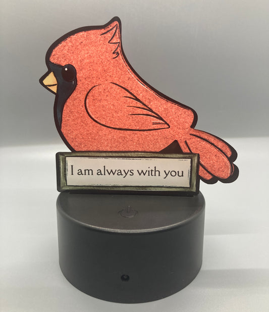 Red Glitter I am Always With You (CL05) - Cardinal Shape Light