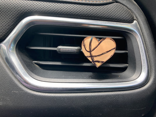 Basketball (HE02) Heart Acrylic 1.5" Vent Clip