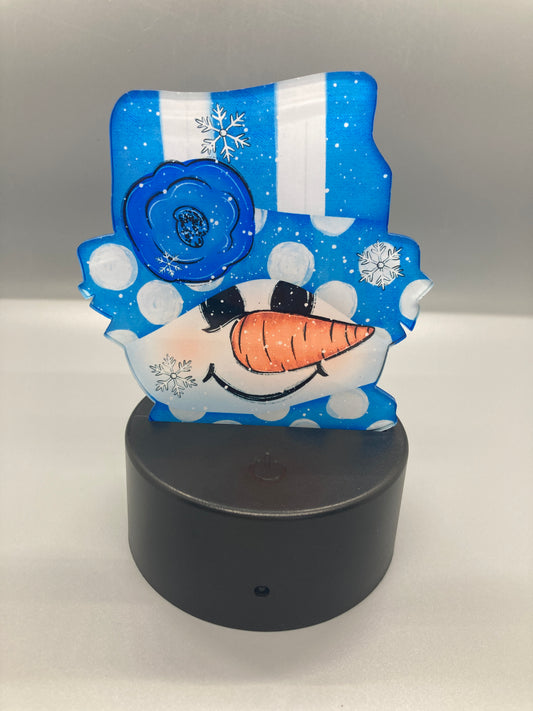 Snowman Blue Multi (SCL08) - Scarecrow Shape Light