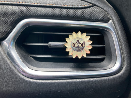 Bee Kind (SF16) Sunflower Acrylic 1.5" Vent Clip