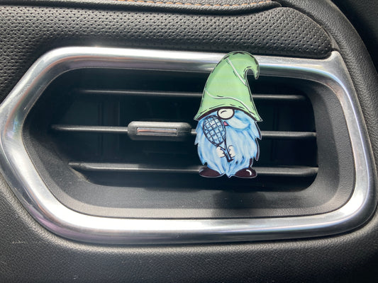 Tennis (GN07) Gnome Acrylic 2" Vent Clip