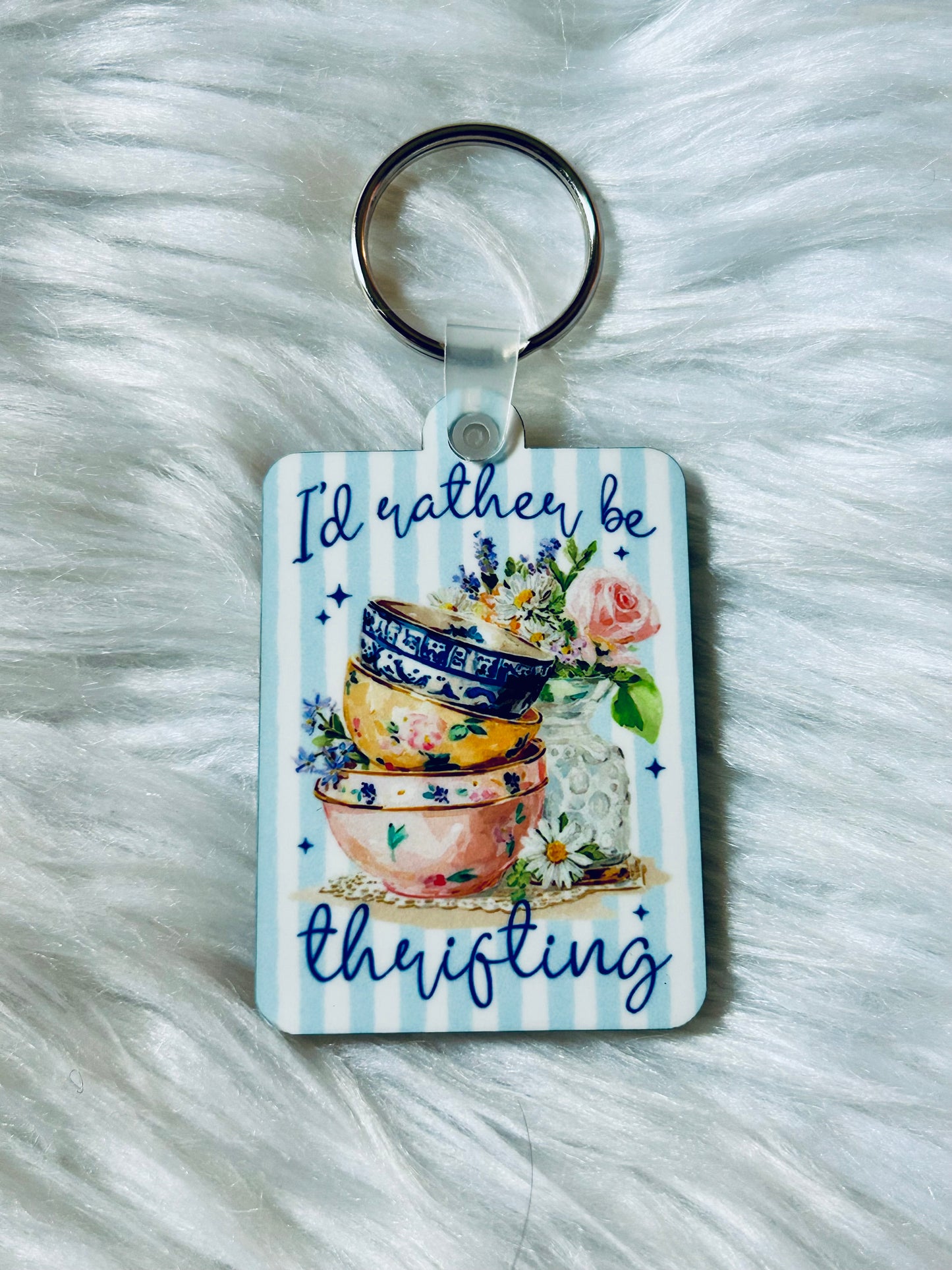 I'd Rather Be Thrifting Keychain