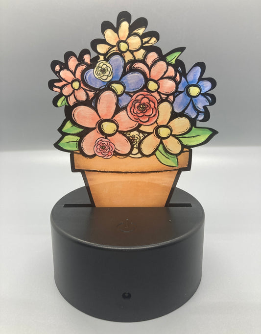Spring Flowers (FPL09) - Flower Pot Shape Light
