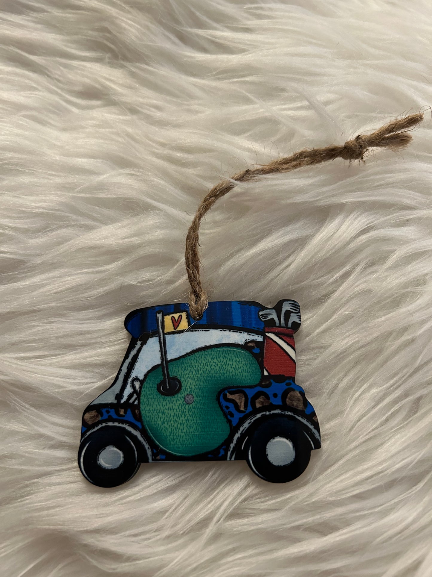Blue (GC07) - Golf Cart Shape Ornament