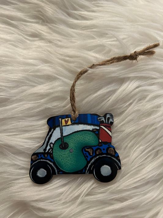 Blue (GC07) - Golf Cart Shape Ornament