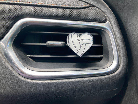 Volleyball (HE03) Heart Acrylic 1.5" Vent Clip