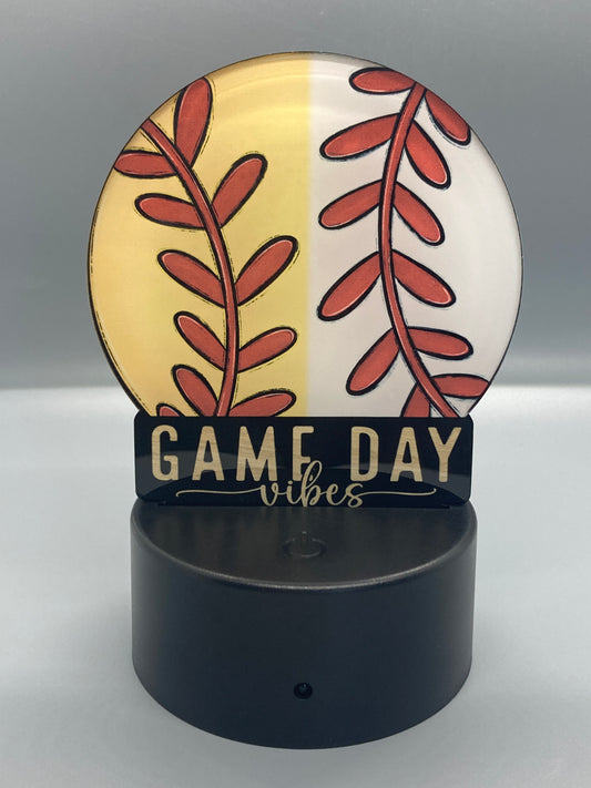 Softball Baseball Game Day (RL03) - Round Shape Light