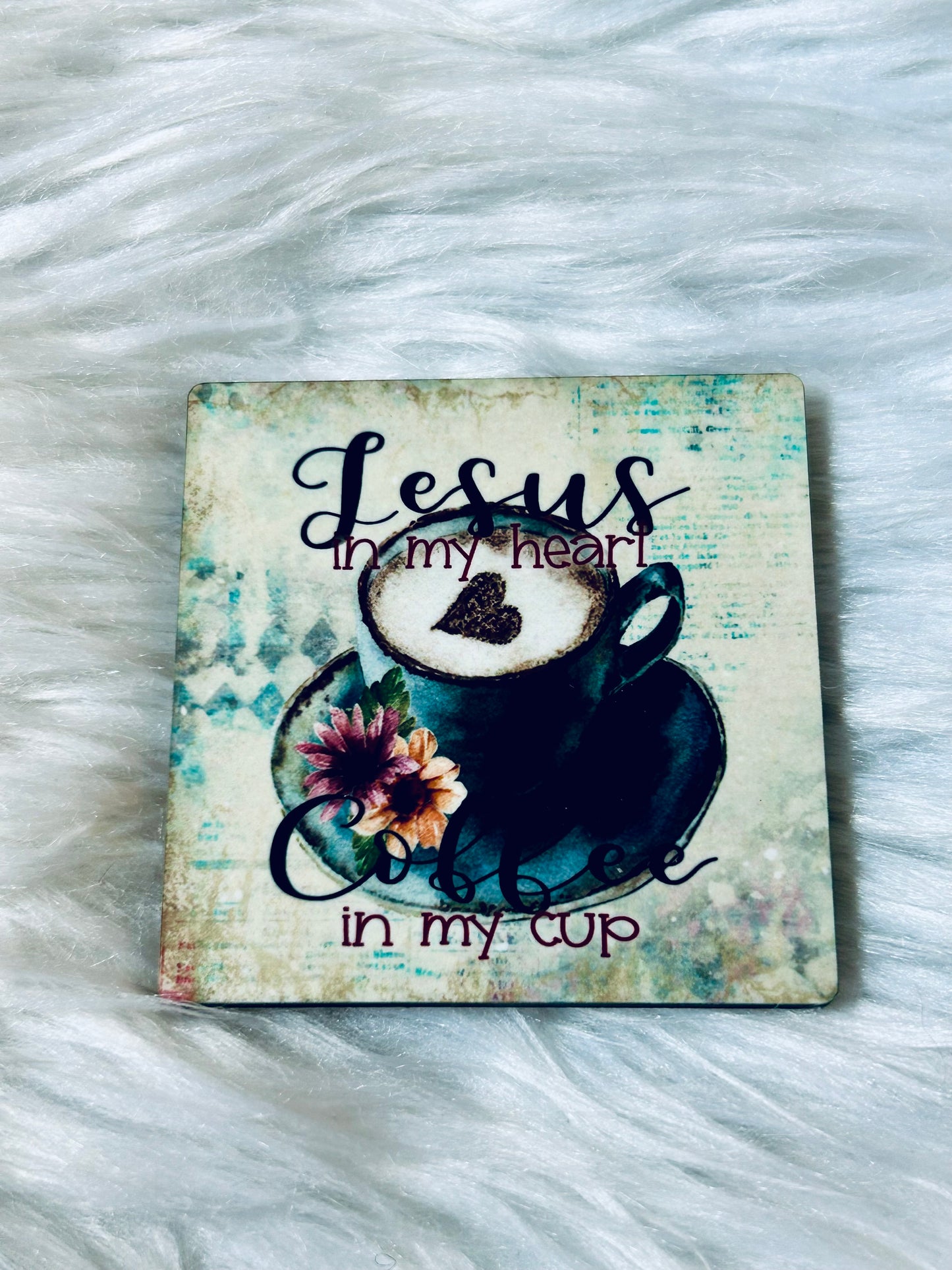 Jesus In My Heart Coffee in my Cup Matte Magnet