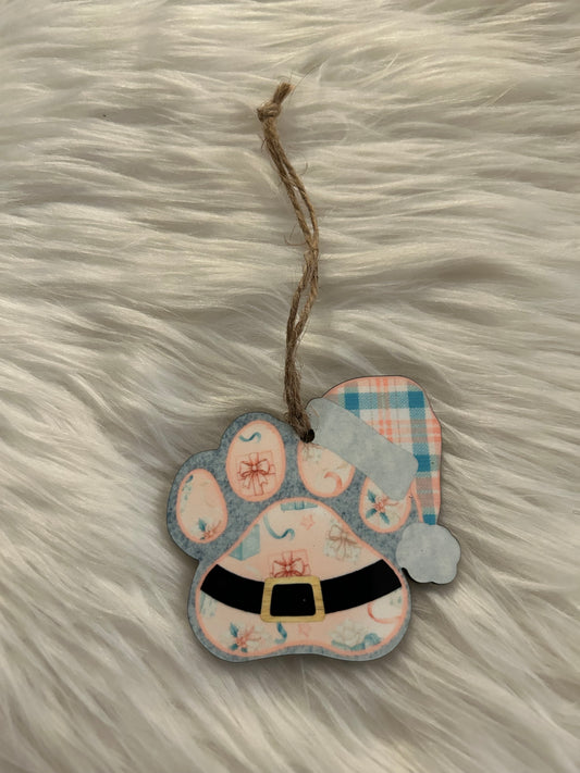 Pink Presents (SHP02) - Santa Hat Paw Shape Ornament