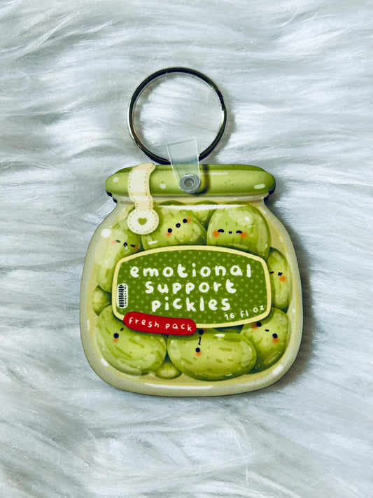 Emotional Support Pickles Keychain